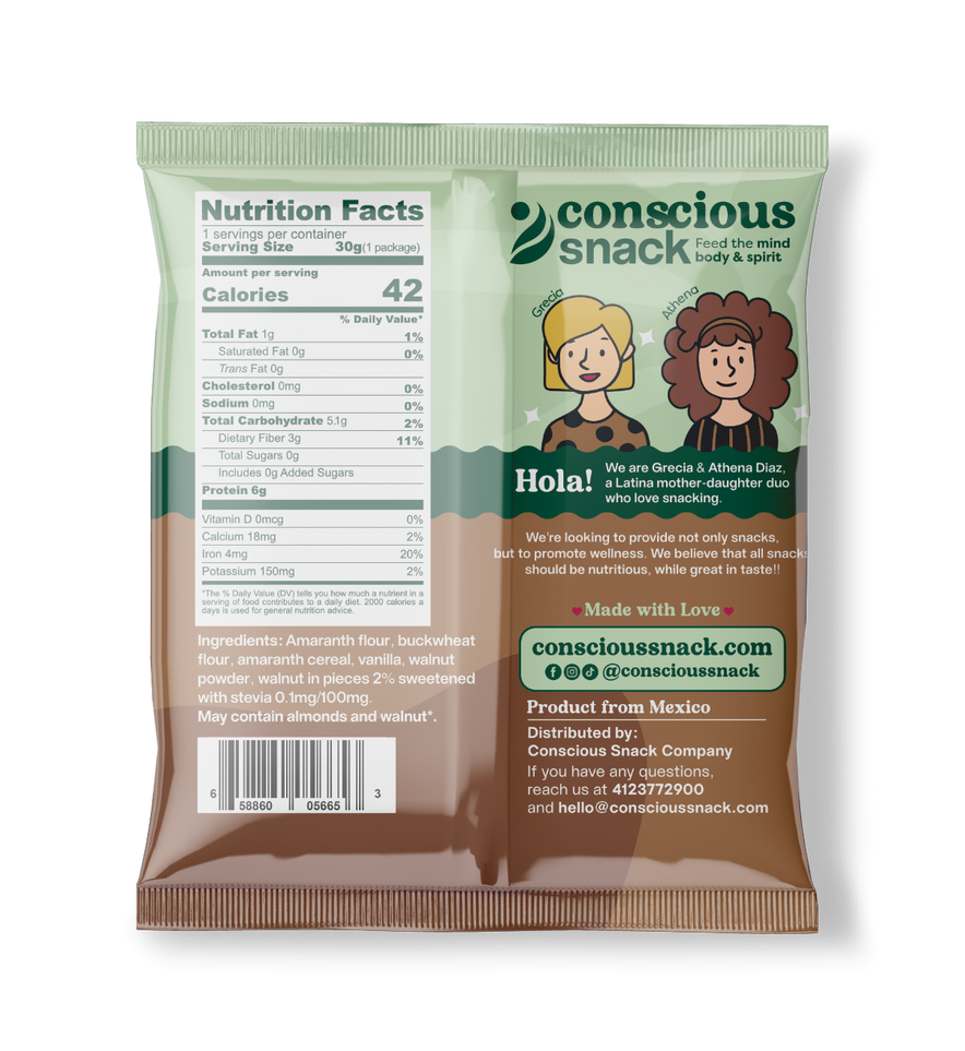 Conscious Snack Amaranth Wafers Obleas Pecan 1.05oz