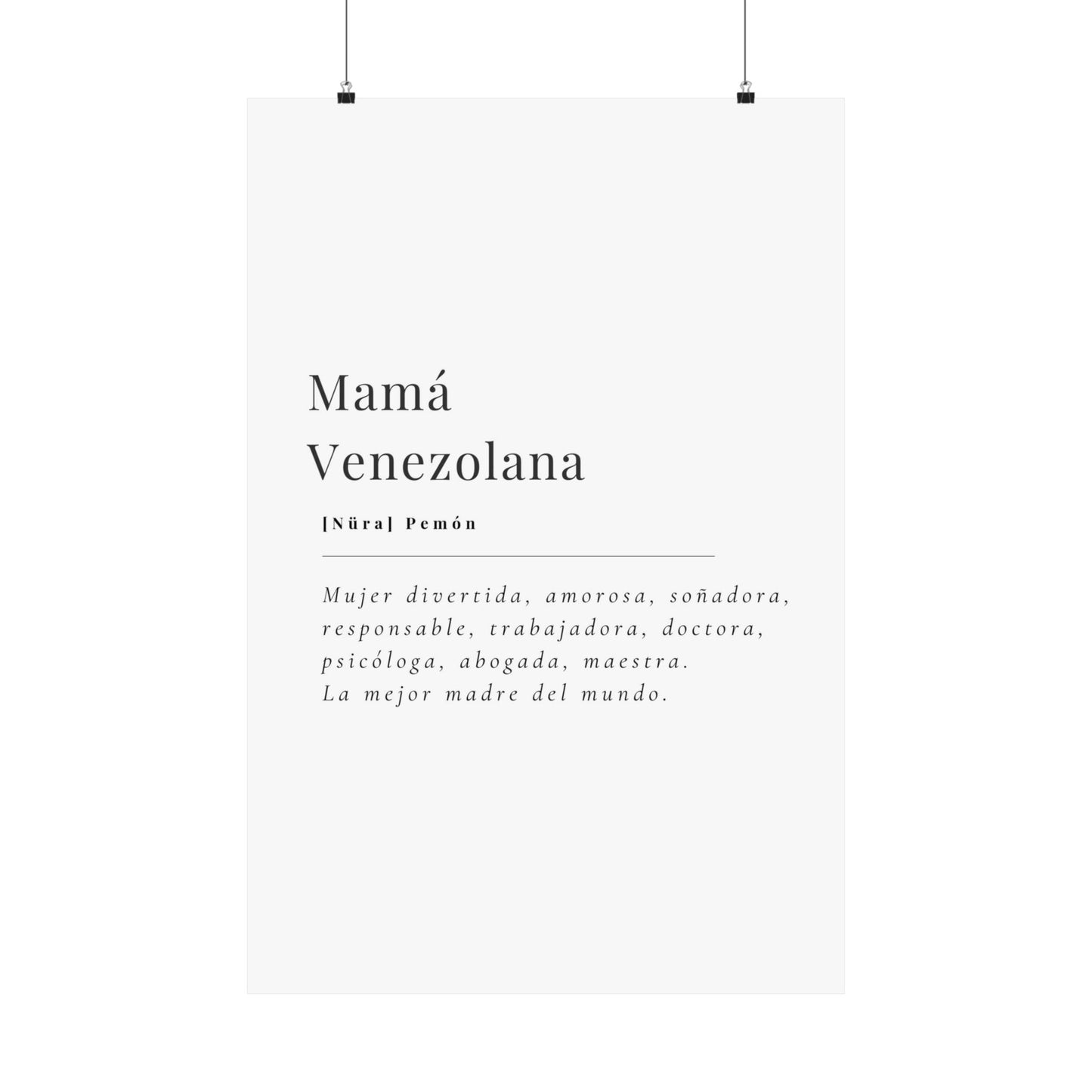 MAMA VENEZOLANA Poster Decorativo