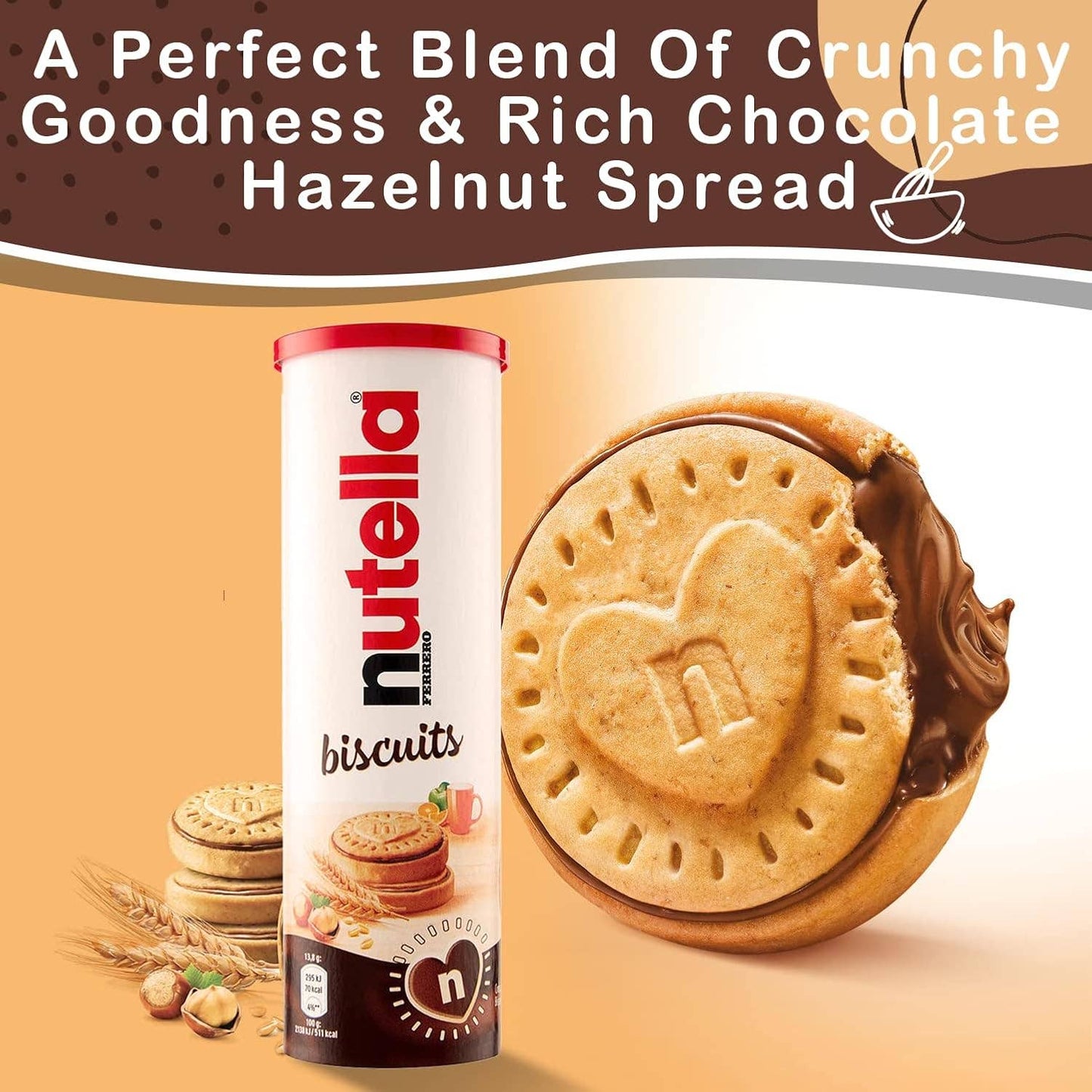 Ferrero Nutella Biscuits Tubes T20 166 gram 20 count
