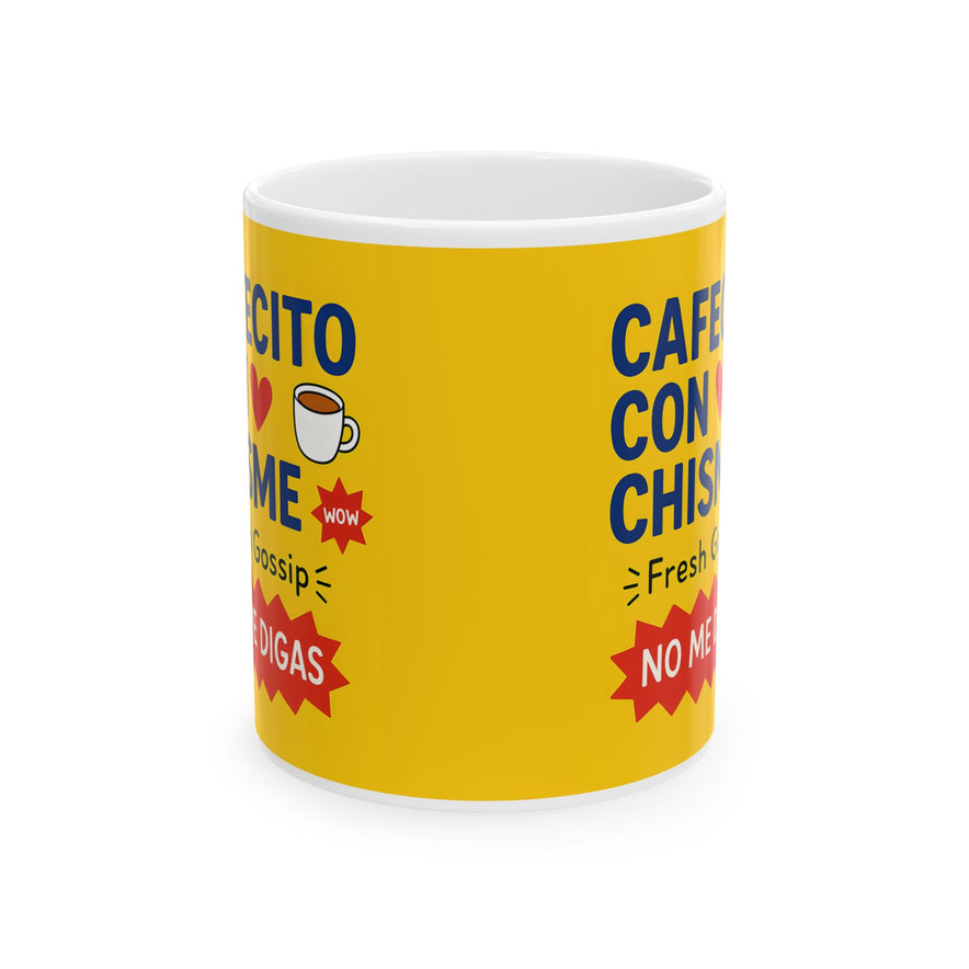 Cafecito y Chisme Cafe Mug - Perfect for Coffee Lovers Who Enjoy Gossip, Fun Gift for Friends, Birthday Present, & Everyday Use.