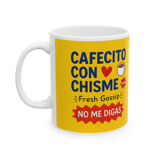 Cafecito y Chisme Cafe Mug - Perfect for Coffee Lovers Who Enjoy Gossip, Fun Gift for Friends, Birthday Present, & Everyday Use.