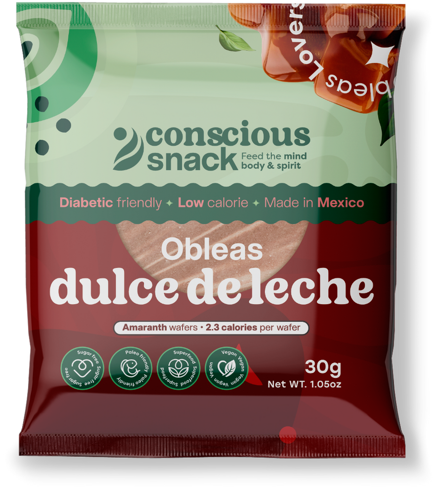 Conscious Snack Amaranth Wafers Obleas Dulce de Leche 1.05oz