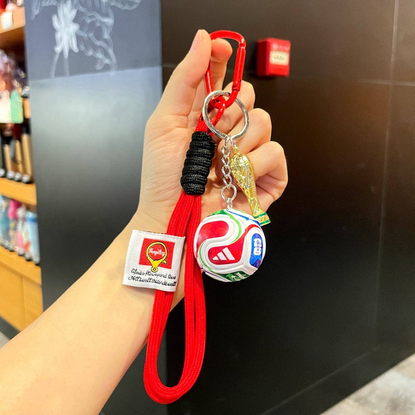 2026 FIFA World Cup Football Keychain fan souvenirs: Blue mesh rope