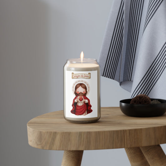Vela Corazon de Jesus  - Soy Scented Candle, 13.75oz