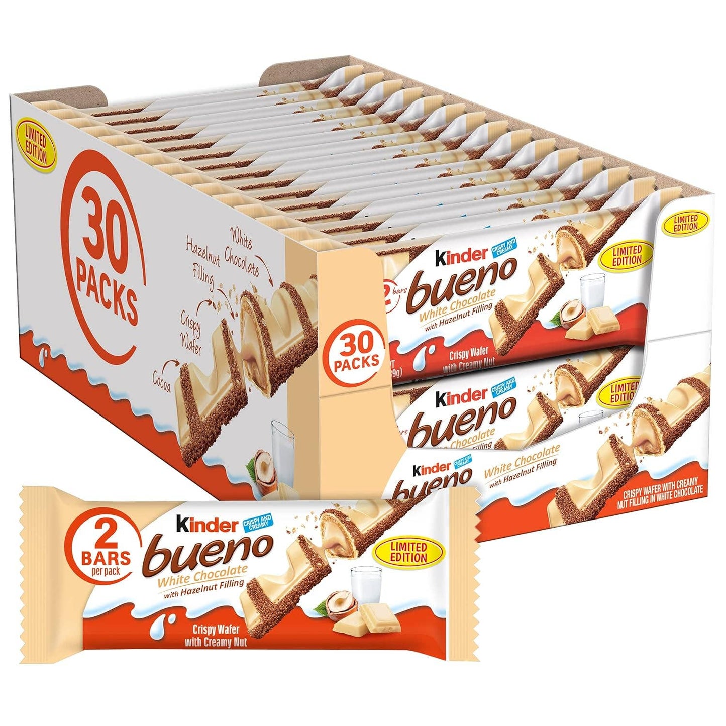 Kinder Bueno White Chocolate 1.38 oz 30 count