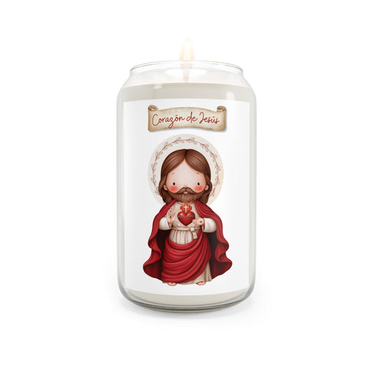 Vela Corazon de Jesus  - Soy Scented Candle, 13.75oz