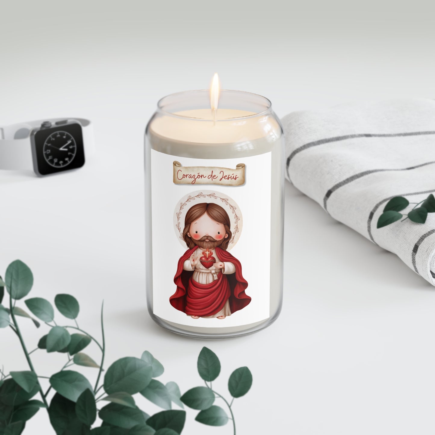 Vela Corazon de Jesus  - Soy Scented Candle, 13.75oz