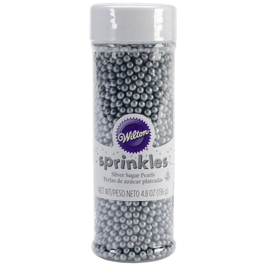 Silver Sprinkles Sugar Pearls - 4.8 Oz.