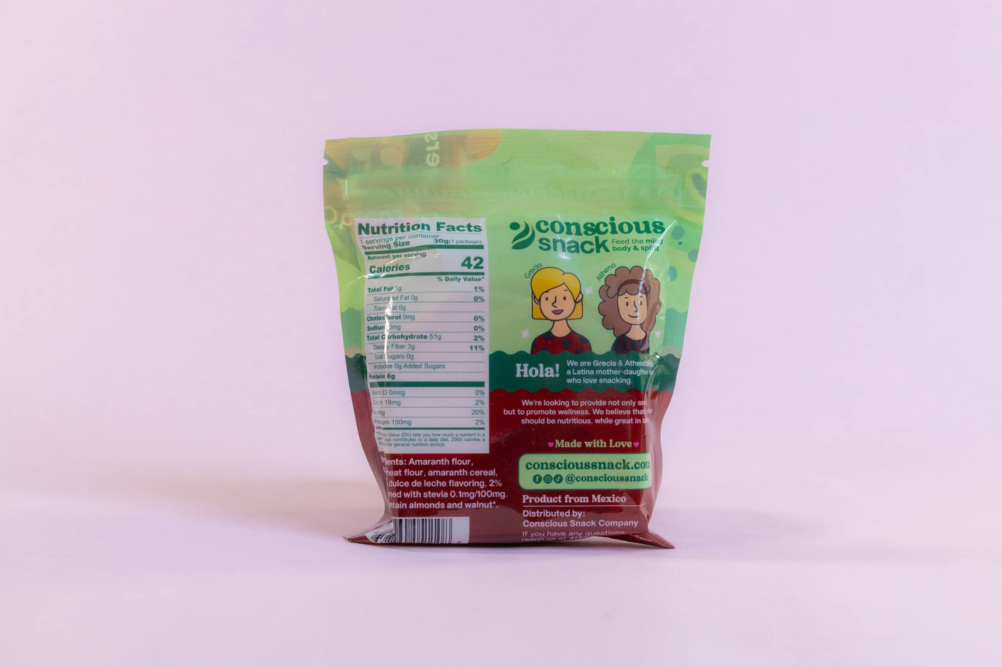 Conscious Snack Amaranth Wafers Obleas Dulce de Leche 1.05oz