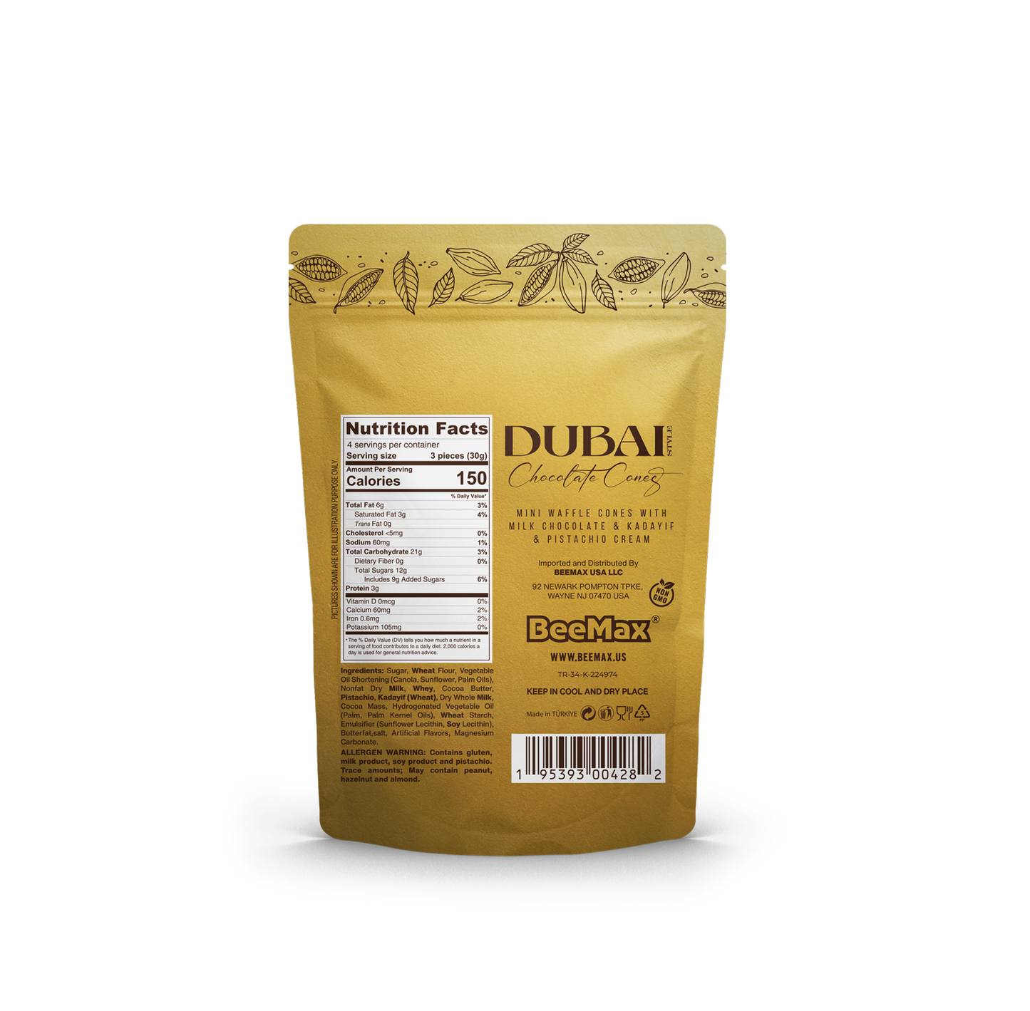 Beemax Dubai Chocolate Cone 4.24 oz 