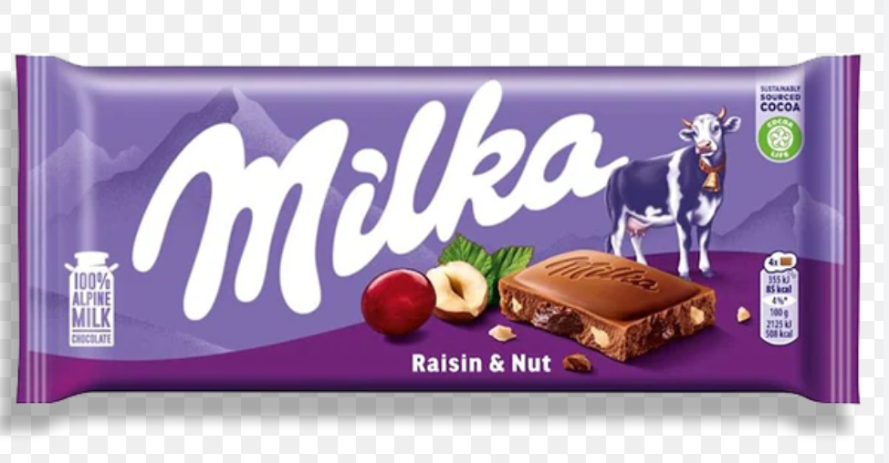 Milka Rasins & Nuts 22x100g