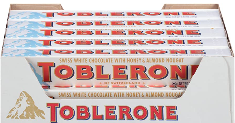 Toblerone Swiss White Chocolate Bars 100g European Import