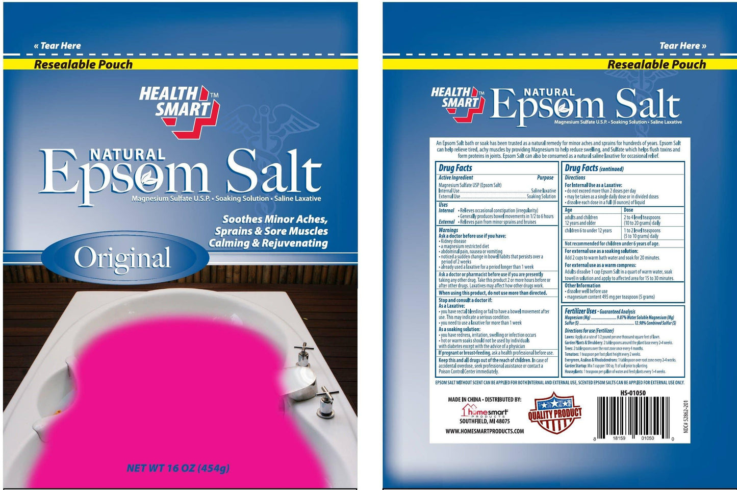 Natural Epsom Salt - Original 16 Oz.