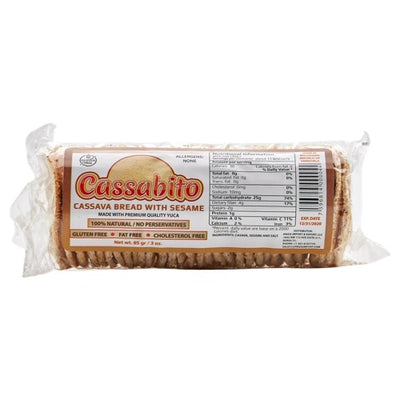 Cassabito Casabe Cracker Gergelim, display de 4 unidades.