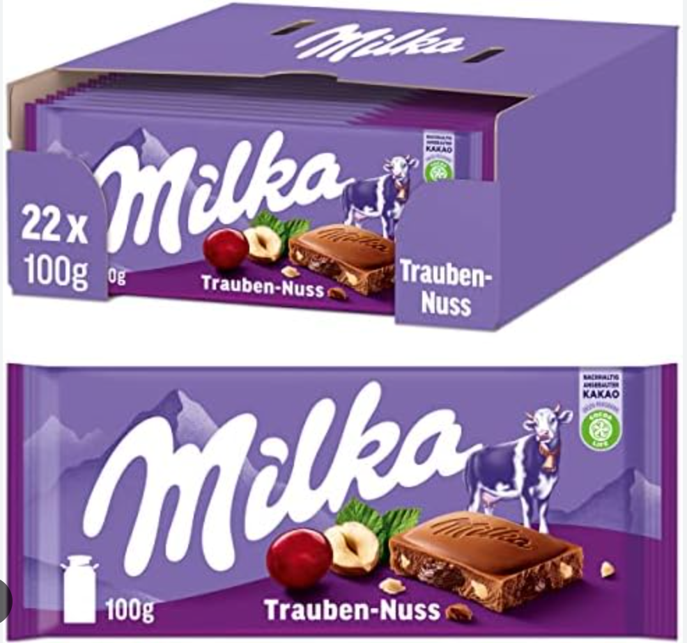 Milka Rasins & Nuts 22x100g