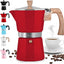 Stovetop Espresso Cup Moka Pot - 5 Cup: 5.5 cup - White