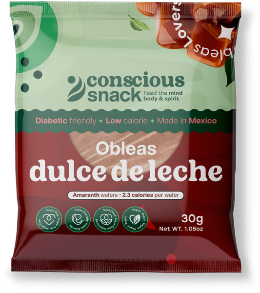 Conscious Snack Amaranth Wafers Obleas Dulce de Leche 1.05oz