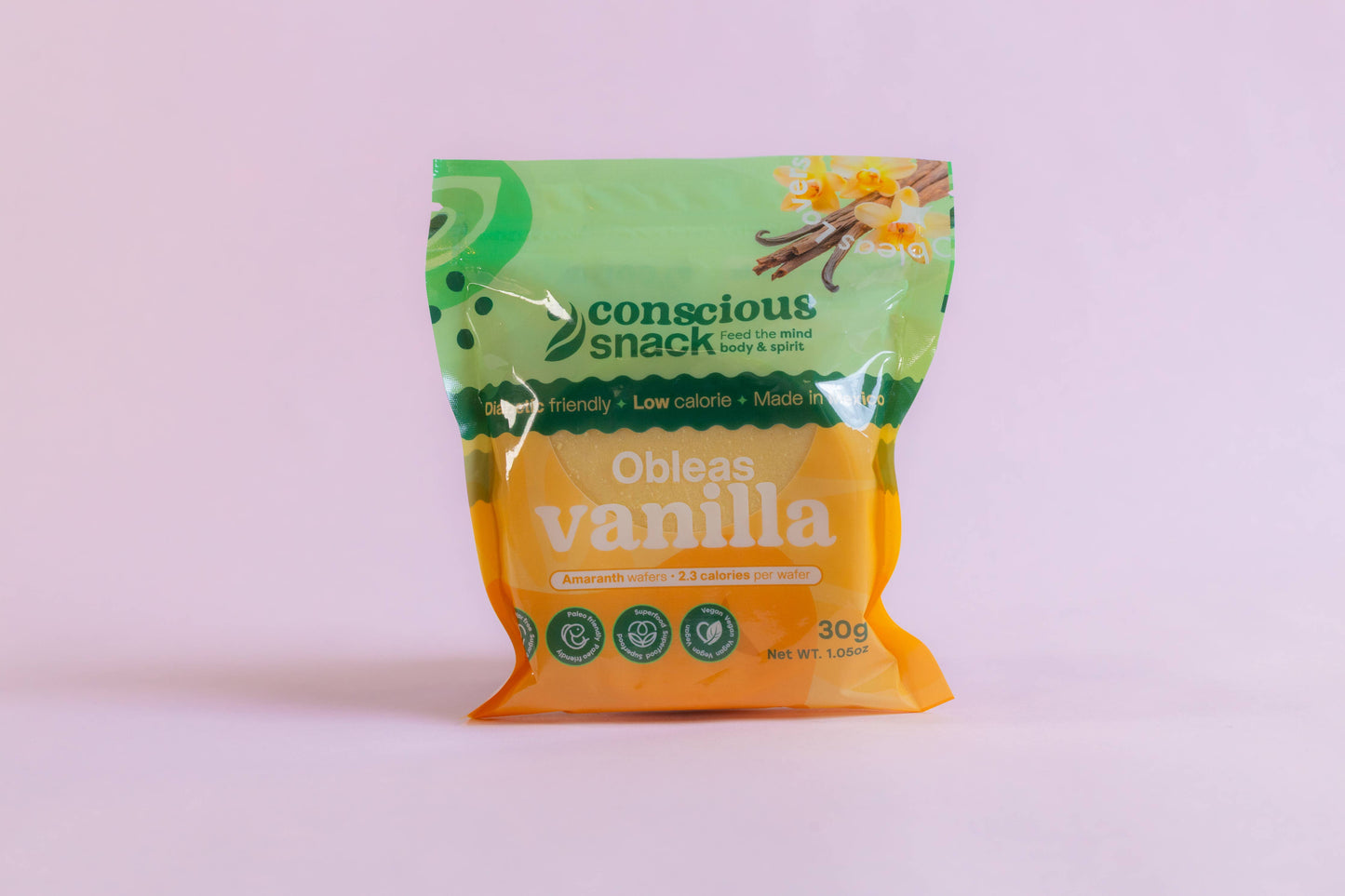 Conscious Snack Amaranth Wafers Obleas Vanilla 1.05oz