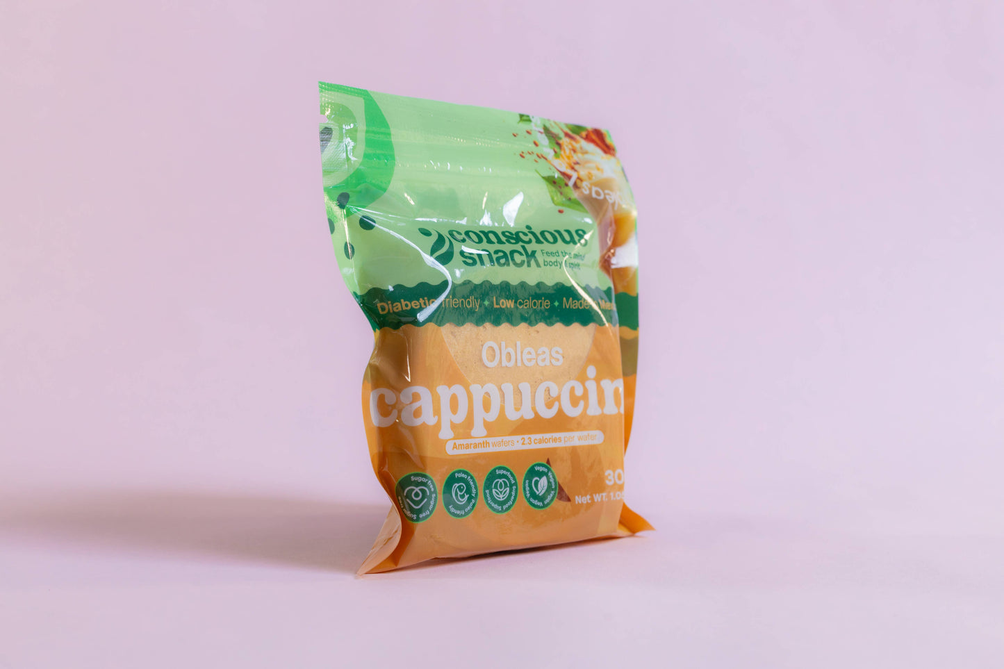 Conscious Snack Amaranth Wafers Obleas Cappuccino 1.05oz