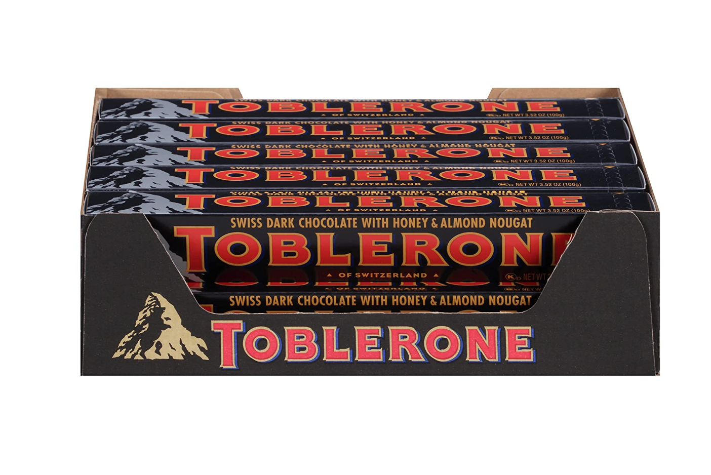 Toblerone Swiss Dark Chocolate Candy Bars 100g